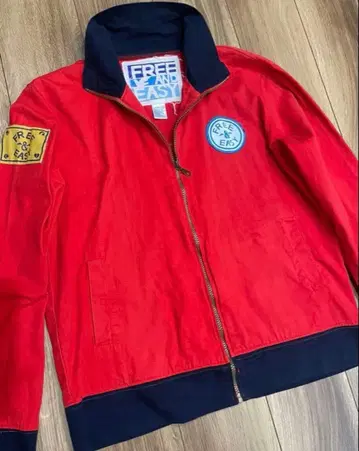 FREE&EASY 프리&이지 저지 레드 블루종 자켓 겉옷