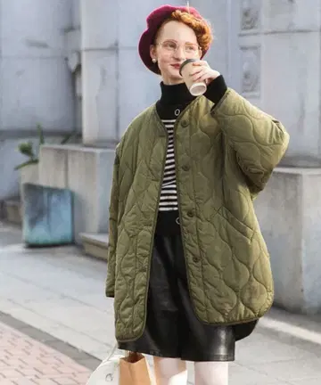 2way 퀼팅 라이너 노카라 자켓