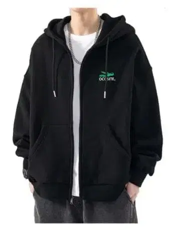 [ OCOSITE/플리스 지퍼 후드티 ] 오코시테 재미있는 후드티 패러디