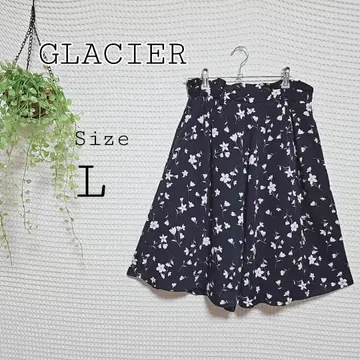 GLACIER 플라워 프린트 플레어 스커트 L 사이즈