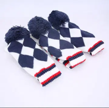 골프 헤드커버 3개 트리콜로르 우드 커버 드라이버 커버