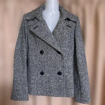 새상품급 그레이 울 혼방 피 코트 사이즈 38 M 사이즈 도리