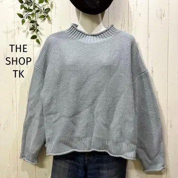 새상품급 THE SHOP TK 라이트 블루 크루넥 니트 스웨터 L