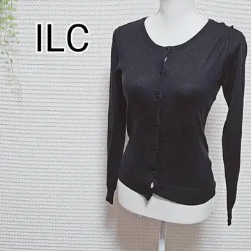 ILC 블랙 니트 가디건 긴팔
