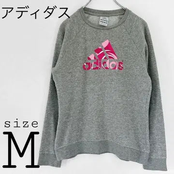 아디다스 [ M ] 스웨트 셔츠 그레이 계열 로고 긴팔 크루넥 구제 의류