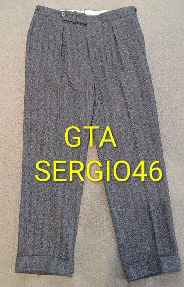 새상품급 GTA SERGIO 헤링본 무늬 GRAY 46 사이즈
