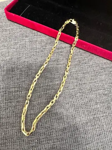 유품 정리 목걸이 여성용 골드 컬러 40cm 33g