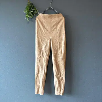 자라 [XS] 성인 엘레강트 가을 의상 센터 프레스 인조 가죽 슬림 팬츠
