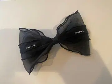 블랙 로고 리본 머리핀 심플 어른스러운 귀여움