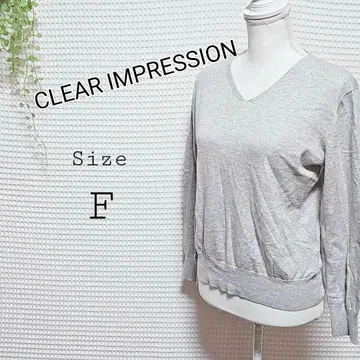 CLEAR IMPRESSION V넥 긴팔 상의 F 사이즈