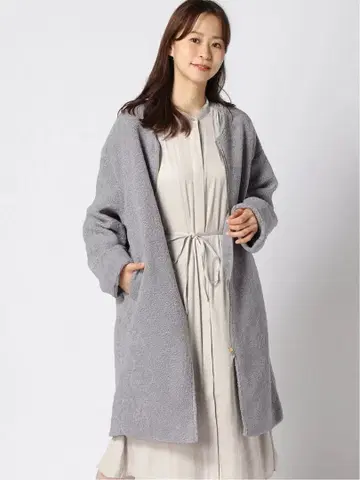 [ 새상품급 ] LEPSIM 라이트 보아 V 코트 다크 블루