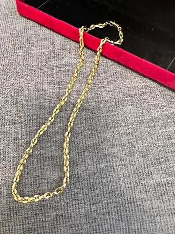 유품 정리 목걸이 여성용 골드 컬러 50cm 33g