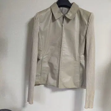 COMME CA DU MODE 베이지 가죽 자켓