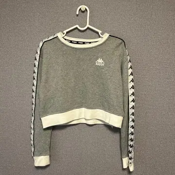 Kappa (숏 기장) 그레이 드롭 숄더 맨투맨