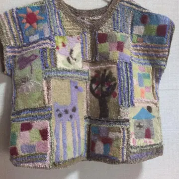 손뜨개질 펠트 니트 베스트