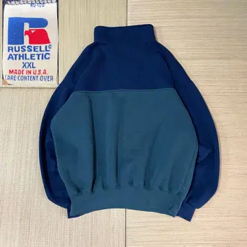 90s USA제 러셀 애슬레틱 투톤 하프 지퍼 XXL