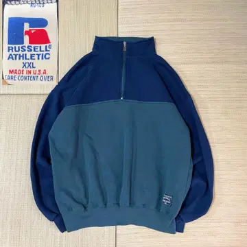 90s USA제 러셀 애슬레틱 투톤 하프 지퍼 XXL