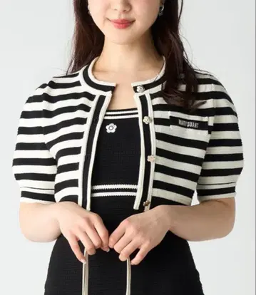 릴리 브라운 MARY QUANT 크롭 니트 가디건