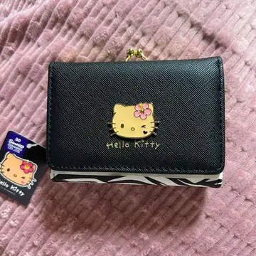 헬로 키티 3단 폴더형 지갑 제브라 패턴 블랙