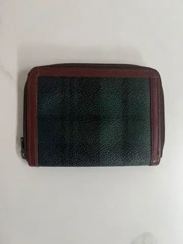 랄프 로렌 체크 무늬 가죽 코인 케이스