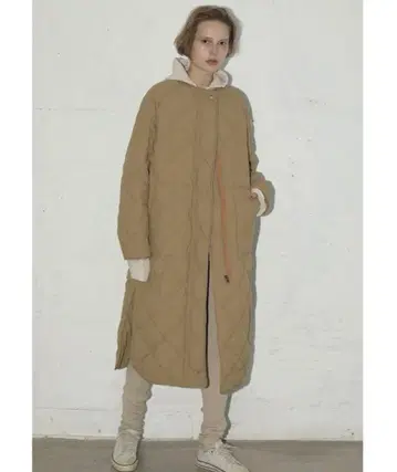 todayful 퀼팅 다운 코트 베이지