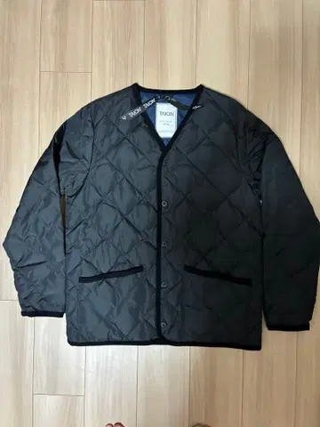 TAION 타이온 시티 파이핑 V넥 다운 가디건 사이즈 L