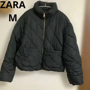 ZARA 충전솜 블루종 집업 블랙 M