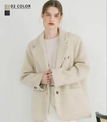 basement online 모헤어 샤기 자켓 코트