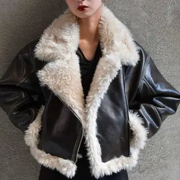 [ MURUA ] 빈티지 스타일 숏 페이크 무스탕