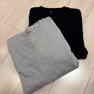 UNIQLO 그레이 블랙 맨투맨 XL 2세트
