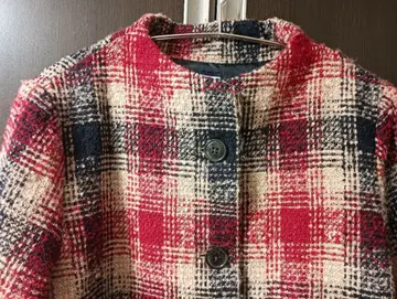 JUNKO SHIMADA 노카라 체크 자켓