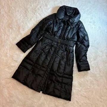 23구 다운 코트 숄 칼라 - 40L 블랙 벨트 포함 A라인