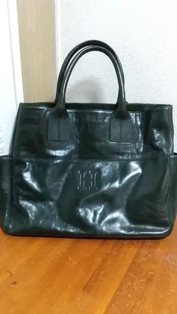 다크 그린 가죽 토트백