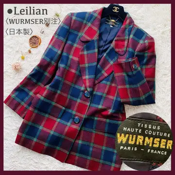 극미품 레리안 WURMSER 별주 체크 테일러드 자켓 일본제