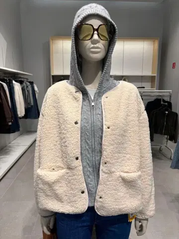 아이보리 플리스 자켓 테디 자켓 h&m L 사이즈 새상품