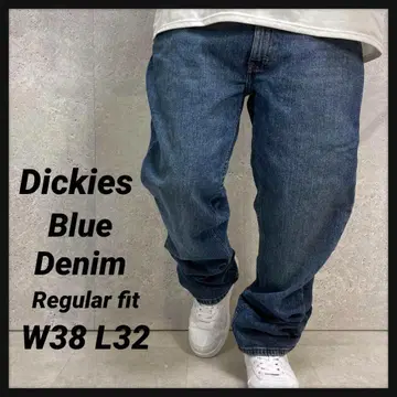 디키즈 블루 데님 청바지 레귤러 핏 구제 의류 W38 L32