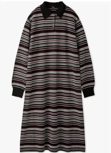 Mila owen 25AW 스트라이프 폴로 옷깃 롱 원피스 01
