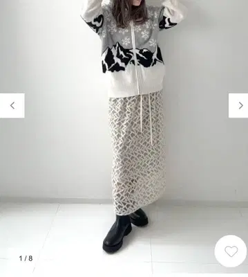 그레이스 콘티넨탈 스노우 자카드 니트 후디