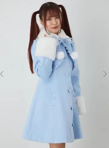 ank rouge 볼레로풍 퍼 코트 블루