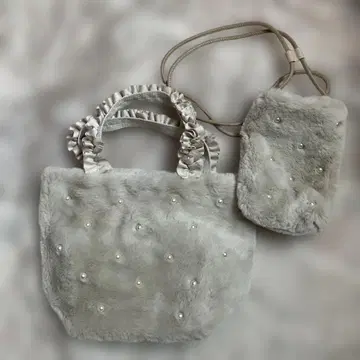 미사용 새상품 티에두르 인조 모피 백 & 미니백 2세트