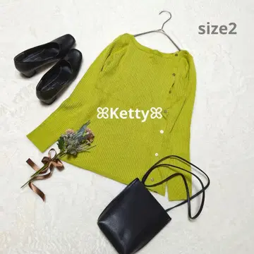 1468 케티 긴팔 리브 니트 [ 2 ] 그린 사이드 버튼