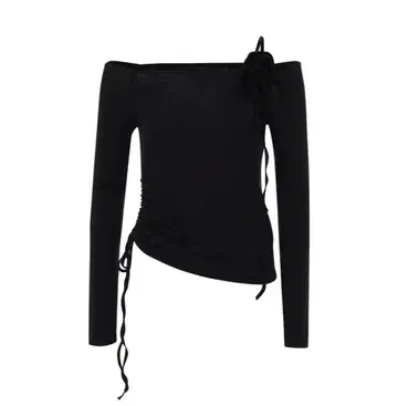 crank Rose string off-shoulder top black