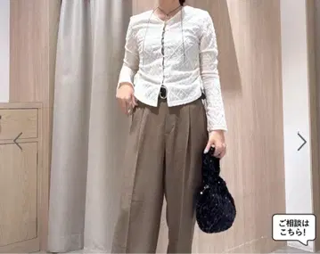 플라워 자카드 사이드 드로스트 컷 가디건