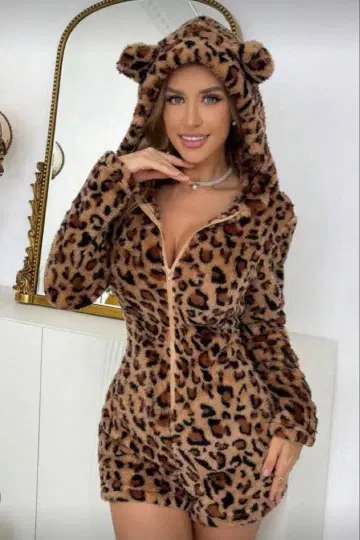 레오파드 무늬 파자마