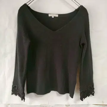 PROPORTION BODY DRESSING 긴팔 니트 레이스 블랙 M