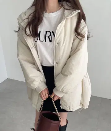 나일론 오버사이즈 몬스터 후드티 andme 아이보리