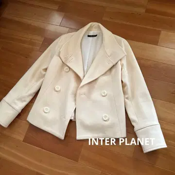 아이보리 울 혼방 하프 코트 40