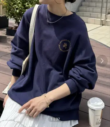 [ 새상품 ] DISCOAT 원포인트 로고 빅 맨투맨