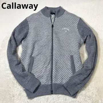 캘러웨이 니트 자켓 블루종 울 LL 올 패턴