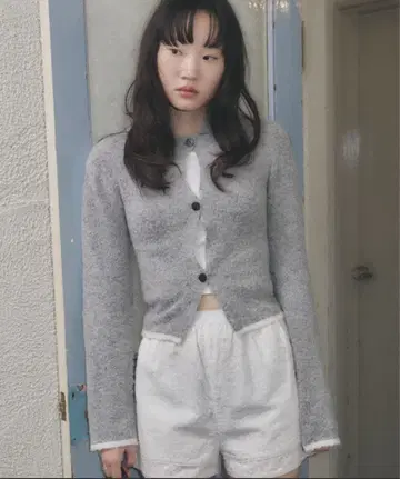 GIUNON hem color polo knit GRAY